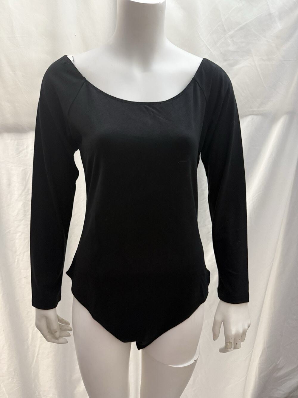 NWT MANGOPOP Navy Long Sleeve Bodysuit Top Size Large